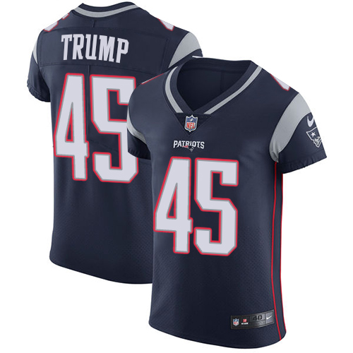 Nike Patriots #45 Donald Trump Navy Blue Team Color Men's Stitched NFL Vapor Untouchable Elite Jersey - Click Image to Close